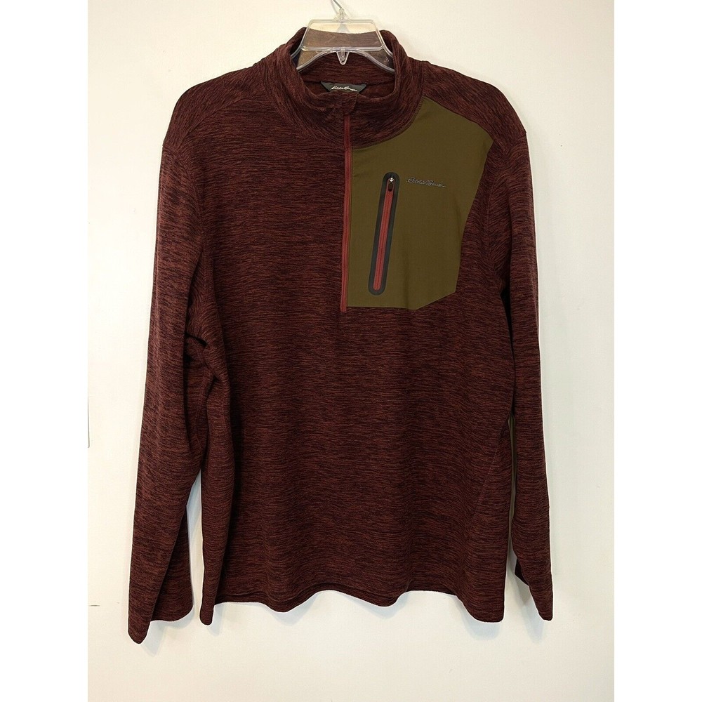 Eddie Bauer Sweater Mens X Large 1/4 Zip Fleece Pullover - Picture 1 of 6